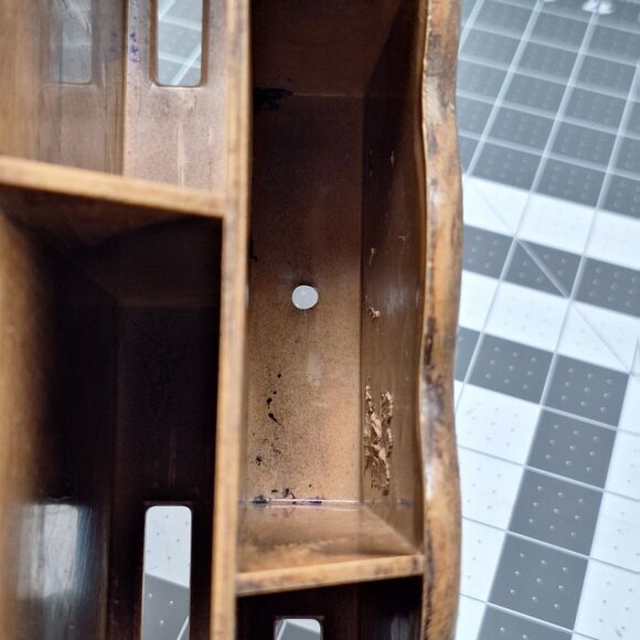 Vintage Lerner Desk Top Letter Mail File Holder Organizer Faux Wood Ornate USA - Picture 12 of 16